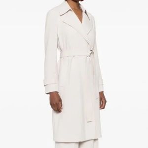 Theory Oaklane White Cotton Lightweight Belted Trench Coat Pure white Authentic